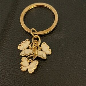 Boutique 9 Gold and Cream Butterfly Keychain